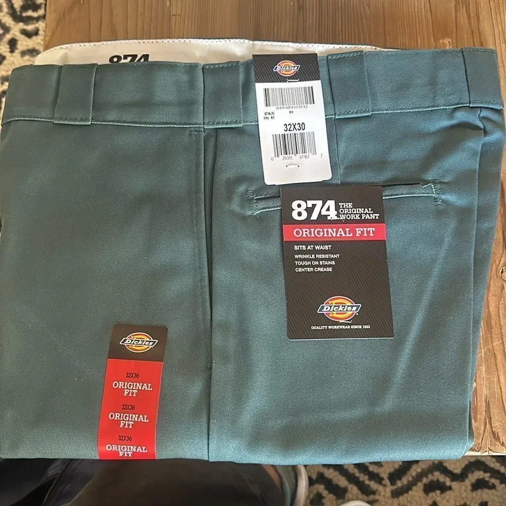 Dickies Lincoln Green Men's Original 874 Work Pants 32 x 30 NEW with tags